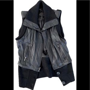 Faux lather, with sweater detail vest.